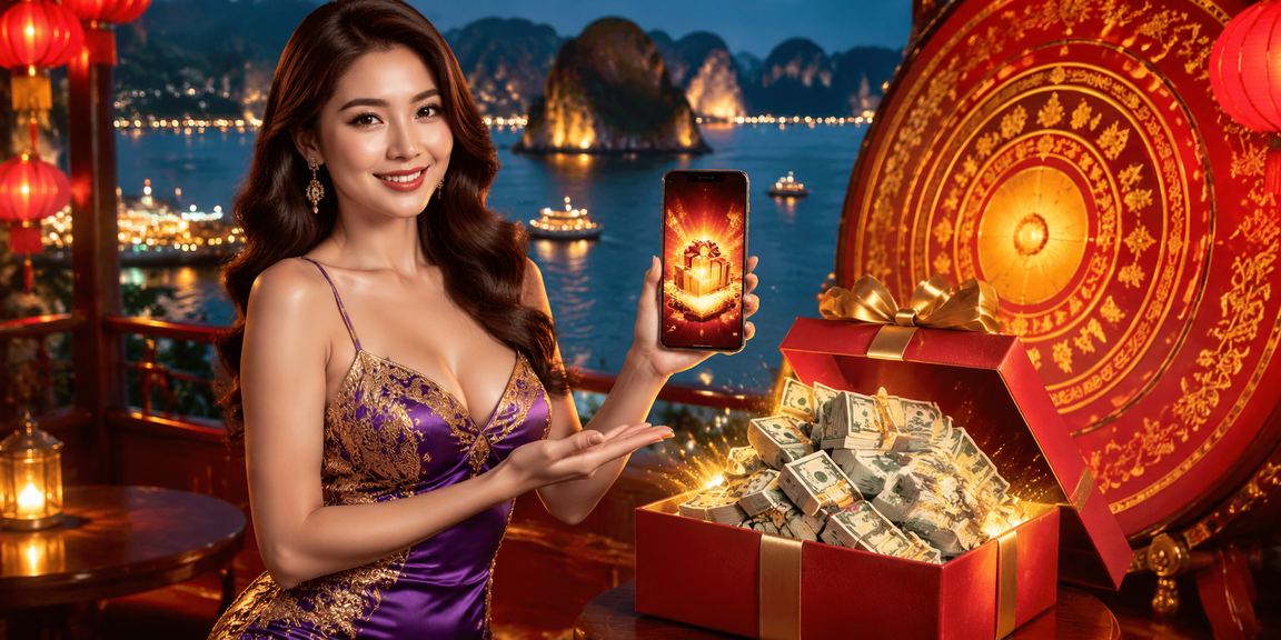 Người dùng Việt Nam trải nghiệm casino trực tuyến trên điện thoại với phong cảnh vịnh Hạ Long