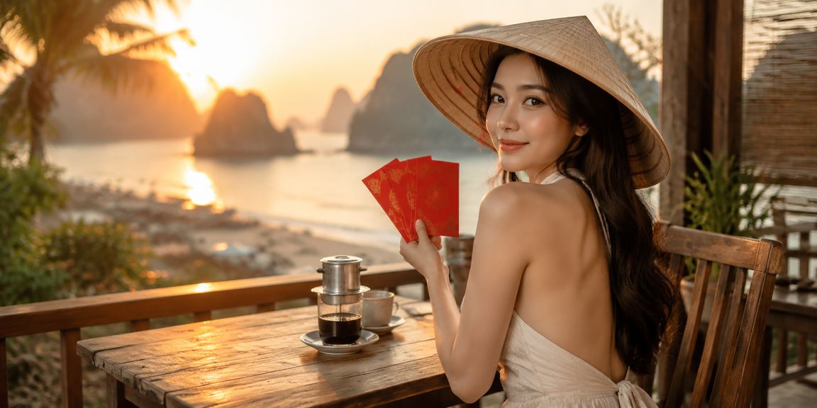 Giao diện chào mừng 22b với hình ảnh Ninh Bình và nón lá truyền thống